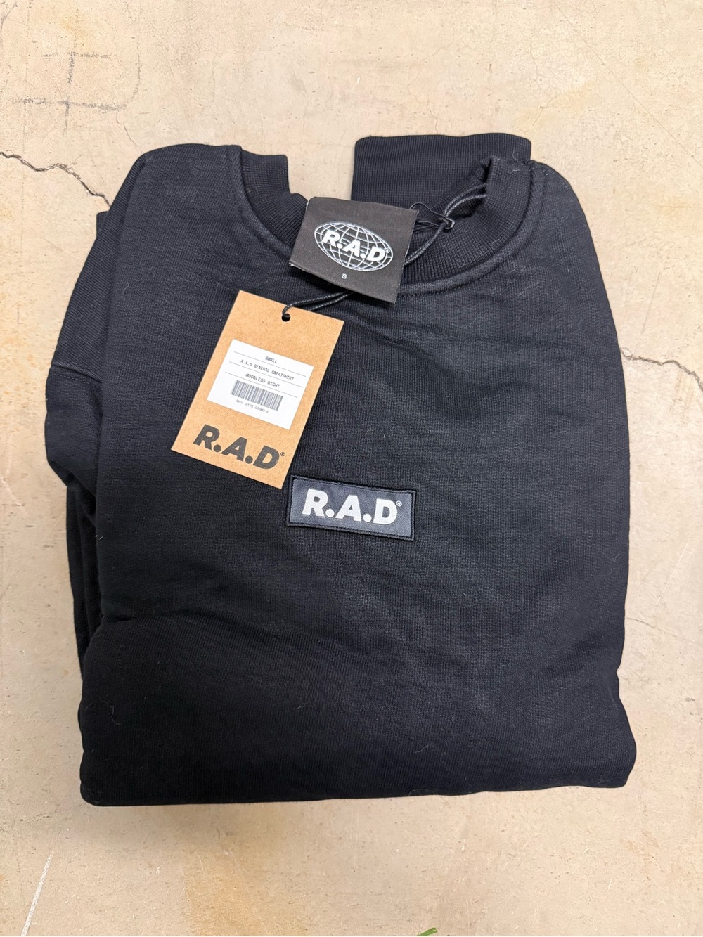 RAD global one black crew neck sweater